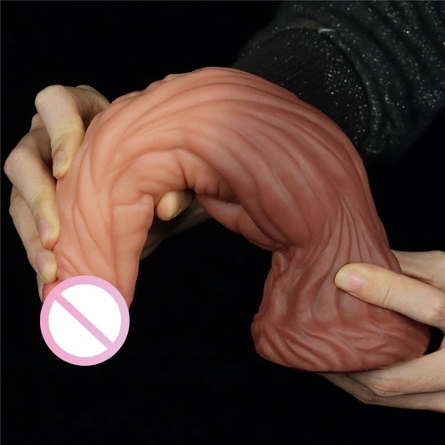 Фалоімітатор LoveToy Dual-Layered Silicone Cock 9.5" Brown: Мошонка Нет