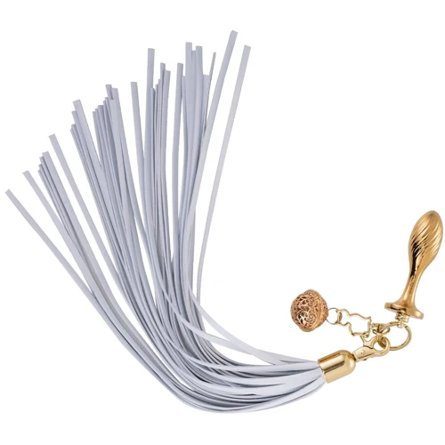 Анальная пробка LOCKINK Sevanda White Pony-Tail Anal Pear-shape Plug