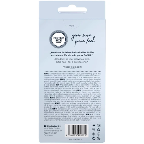 Презервативи Mister Size 64 (10 pcs): Кількість в упаковці 10