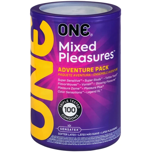 Набор презервативов ONE Mixed Pleasures 100 шт, мегапак тюб
