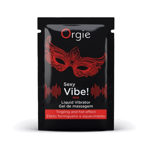 Рідкий вібратор Orgie Sexy Vibe! Hot, 2 мл, зігрівальний, дуже потужний, зі смаком полуниці
