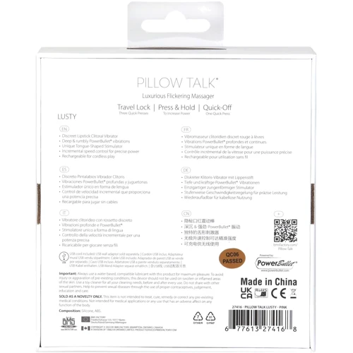 Вібратор Pillow Talk Lusty Luxurious Flickering Massager - Pink: Тип управління кнопкове