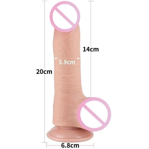 Фаллоимитатор LoveToy Sliding-Skin Dual Layer Dong 8" Flesh: Тип Реалистичные