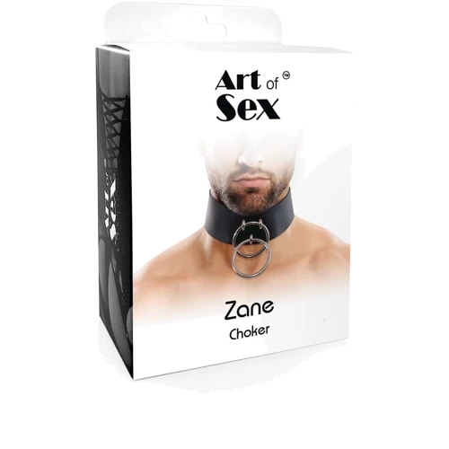 Мужской чокер из натуральной кожи Art of Sex - Zane Collar: Цвет черный