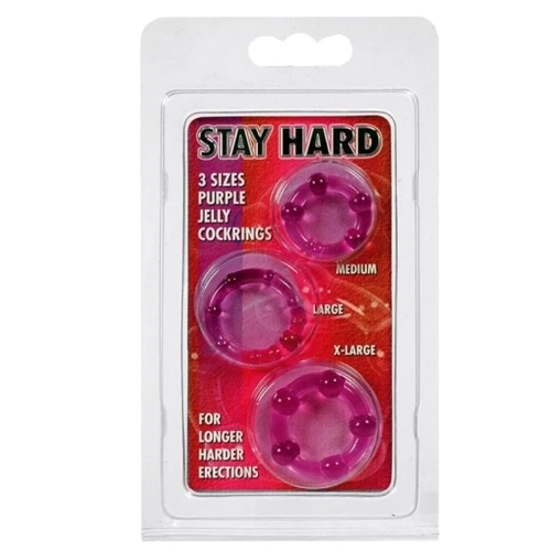 Три эрекционных кольца Stay Hard, сиреневые: Цвет фиолетовый