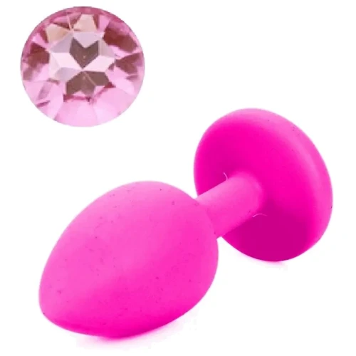 Силиконовая анальная пробка с кристаллом Silicon Pink 09 ( размер S ), SKN-SIL-PINK 09
