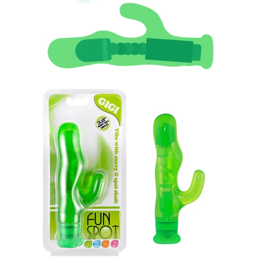 Вібратор LoveToy Fun Spot Gigi Green: Тип і форма Кролик, Вибромассажер