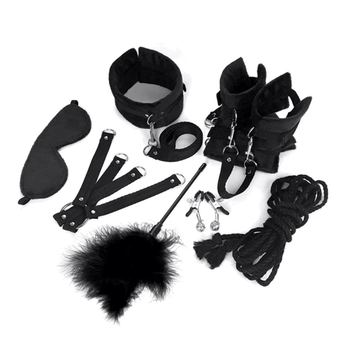 Набор БДСМ Art of Sex - Soft Touch BDSM Set 9 предметов черный: Цвет черный