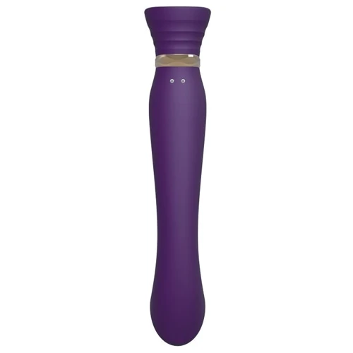 Смартвибратор 3в1 Zalo - Queen Twilight Purple, пульсирующая жемчужина и вакуум, кристалл Swarovski фото 9