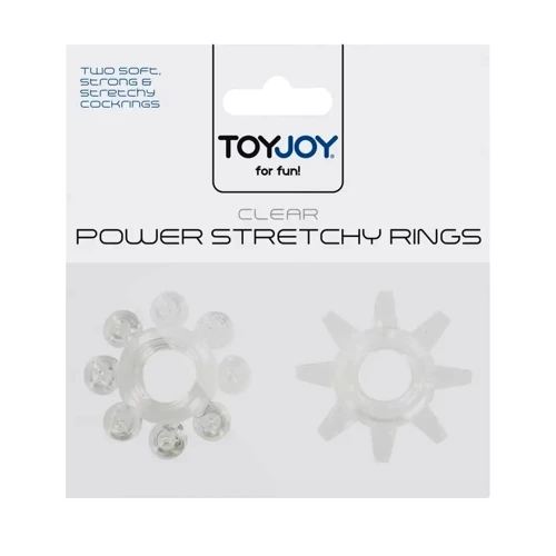 Набір із 2 шт кілець на пеніс Power stretchy Rings Clear, 3006009937