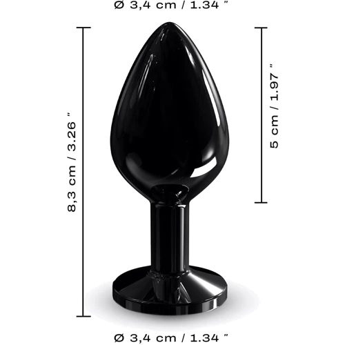 Металлическая анальная пробка с кристаллом Dorcel - Diamond Plug Black M фото 6