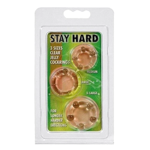 Три эрекционных кольца Stay Hard, телесный: Цвет бежевый