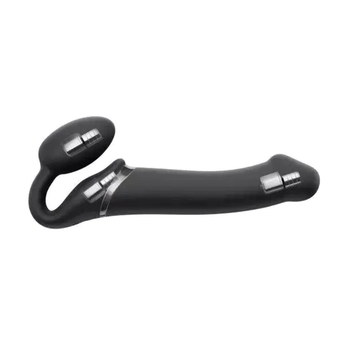 Безремневой страпон с вибрацией Strap-On-Me Vibrating Black L: Наличие вибрации Есть