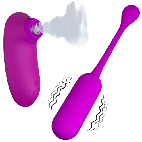 Комплект з віброяйця та вакуумного стимулятора Pretty Love CURUPIRA Multifunctional 2 in 1, BI-014872W: Тип і форма Вібромасажер, Міні-вібратори, Виброяйцо