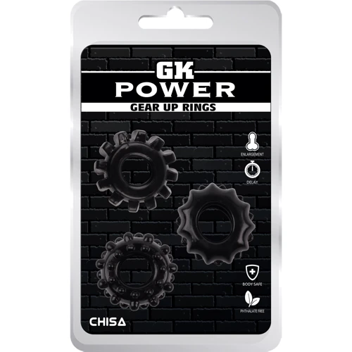 Набор эрекционных колец Chisa GK Power Gear Up Rings Black: Производитель CHISA