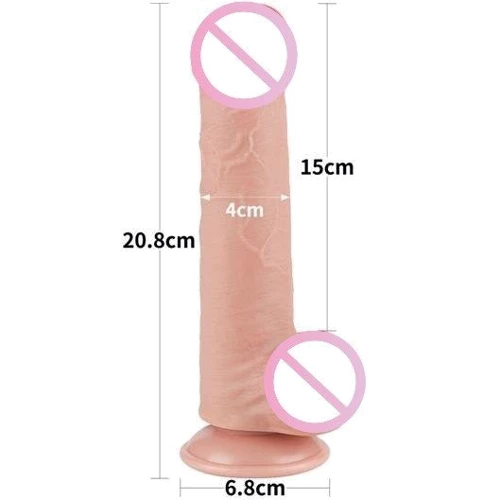 Фалоімітатор LoveToy Sliding-Skin Dual Layer Dong 8" Flesh: Тип Реалистичные
