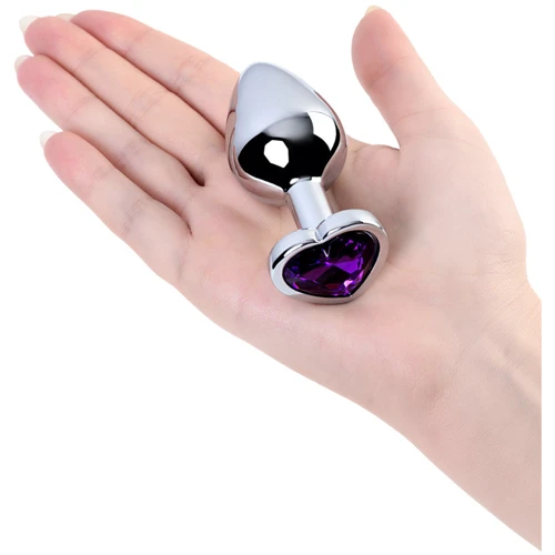 Анальная пробка с кристаллом Metal By Toyfa Silver anal plug Аmethyst: Материал Медицинский металл