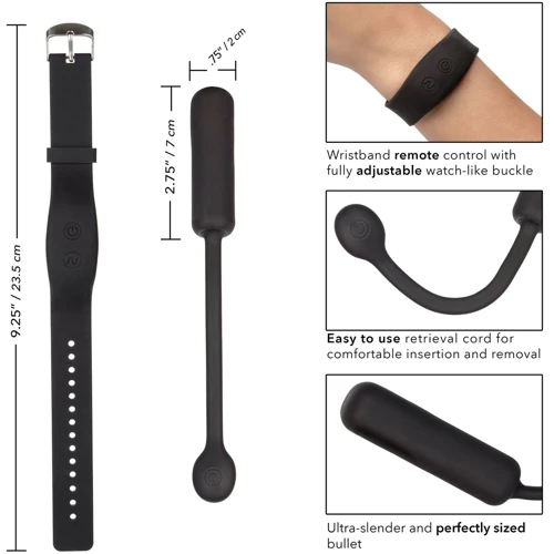 CalExotics Wristband Remote Petite Bullet вибропуля с браслетом, 7x2 см: Назначение Вагинальные