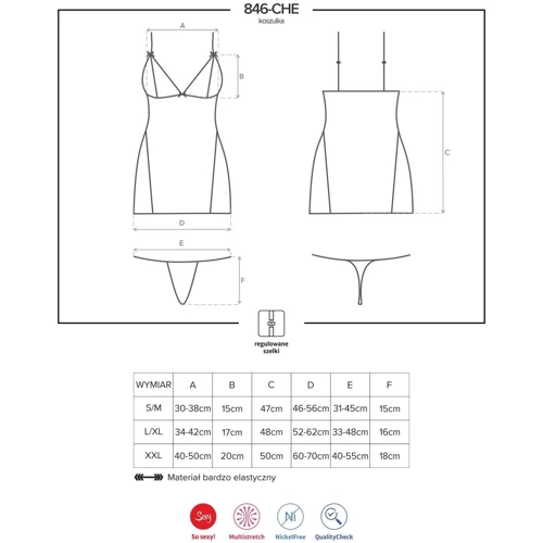 Комплект Obsessive 846-CHE-1 chemise, L / XL фото 5