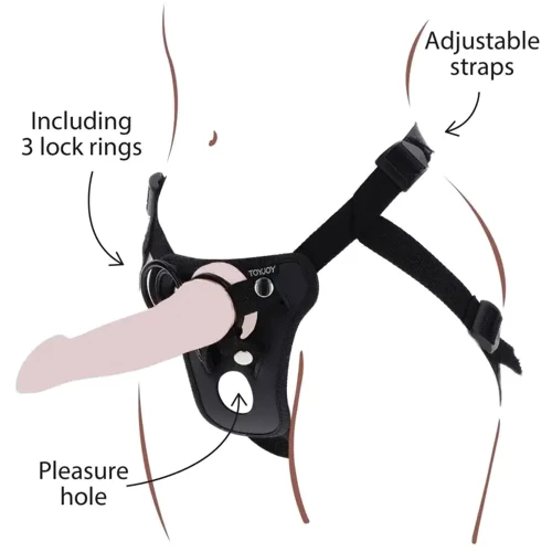 Трусики для страпону Toy Joy Strap-On Pleasure Harness (чорний) фото 2