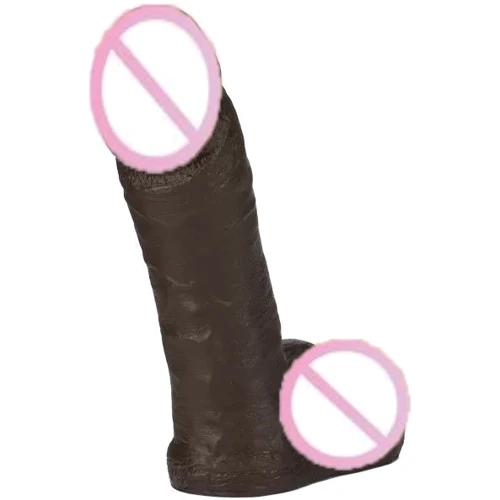 Doc Johnson Vac-U-Lock™ 8 Realistic Chocolate - насадка-фаллоимитатор с мошонкой