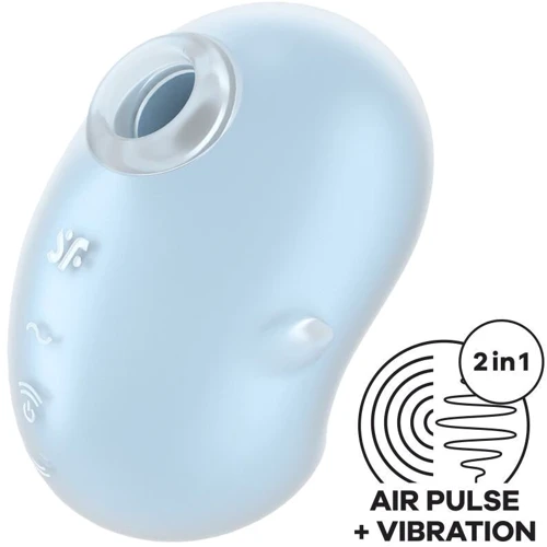Вакуумний кліторальний стимулятор із вібрацією Satisfyer Cutie Ghost Blue: Тип управління кнопкове