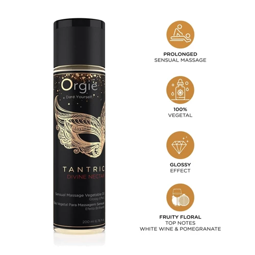 Массажное масло Orgie – Tantric Divine Nectar (200 мл), для тантрического массажа, увлажнение: Объем, мл 200