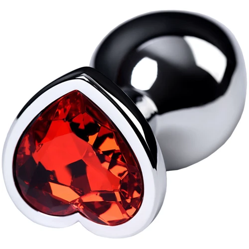 Анальная пробка с кристаллом Metal By Toyfa Silver anal plug ruby фото 6