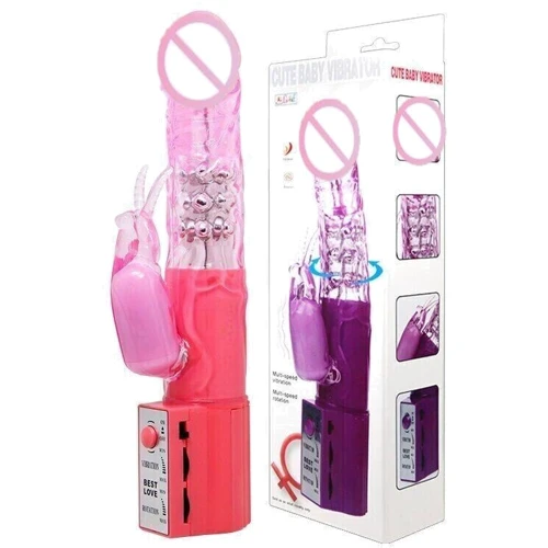 Вибратор с стимулятором клитора Cute baby vibrator, BW-004102 PINK