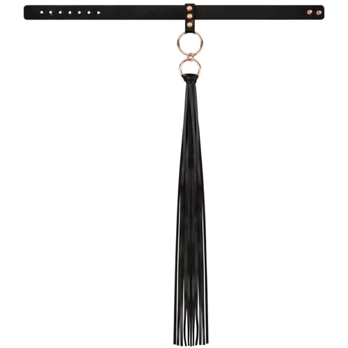 Ошейник с флоггером Rosy Gold Collar with Flogger Black: Для кого Унисекс