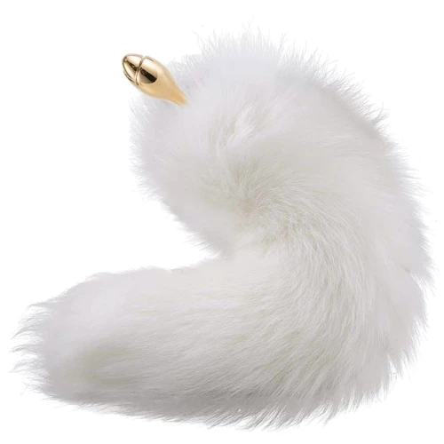 Анальная пробка LOCKINK Sevanda White Fox-Tail Anal Rose-shape Plug: Наличие вибрации Нет