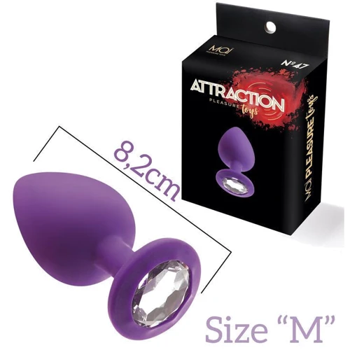 Анальная пробка с кристаллом MAI Attraction Toys №48 Purple М: Для кого Унисекс