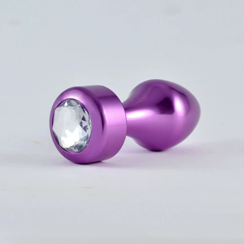 Анальная пробка с кристаллом LoveToy Anal Plug Aluminium Purple
