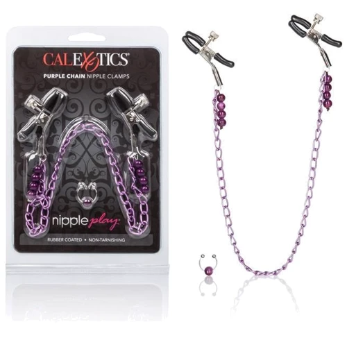 CalExotics Purple Chain Nipple Clamps зажимы для сосков фото 6