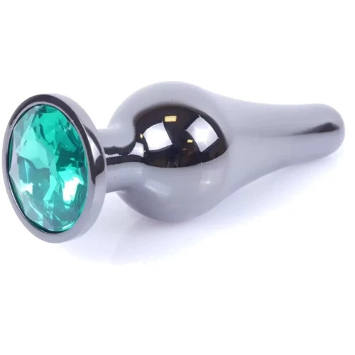 Анальная пробка с кристаллом BOSS of TOYS Boss Series - Jewellery Dark Silver BUTT PLUG Green, BS6400060 фото 7