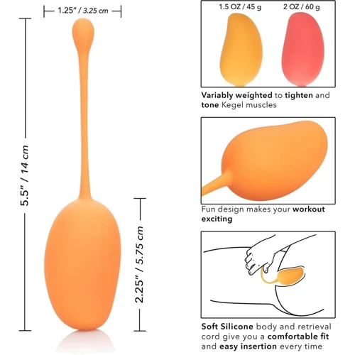 Набор вагинальных шариков California Exotic Novelties Kegel Training Set Mango: Диаметр шарика, см 3.25