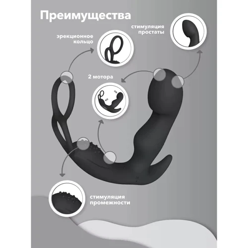 Вібромасажер простати з ерекційне кільце Сатісфакер Culo, 11.6х3 см: Матеріал силікон