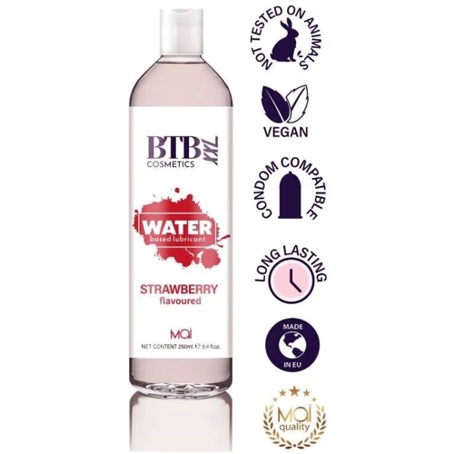 Змазка на водній основі MAI BTB FLAVORED STRAWBERRY з ароматом полуниці (250 мл): Основа Водная