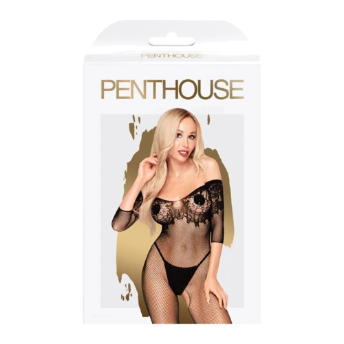 Бодистокинг сетка с рукавами Penthouse HIGH PROFILE (черный, XL): Вид Бодистокинг