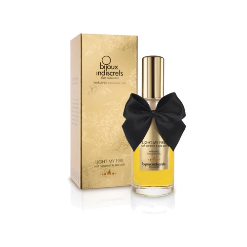 Зігріваюча масажна олія Bijoux Cosmetiques LIGHT MY FIRE карамель та сіль, 100 мл