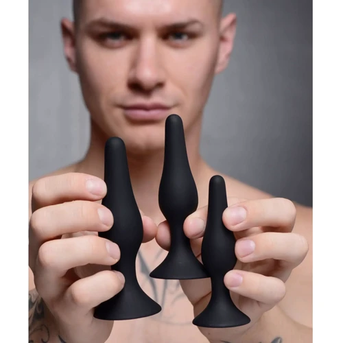 Набор анальных пробок Master Series Triple Spire Tapered Silicone Anal Trainer Set, 3 шт (черный): Тип Анальные пробки