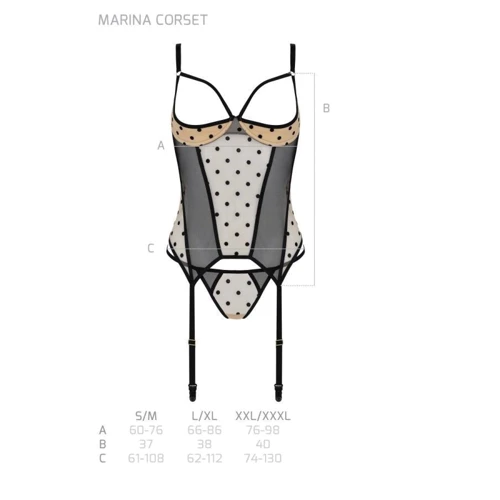 Корсет Passion MARINA CORSET beige L/XL: Матеріал Полиамид