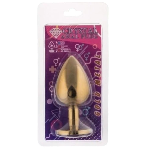 Анальная пробка,Gold Black Diamond, M: Для кого Унисекс