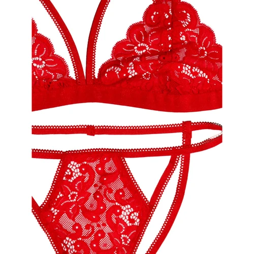 Эротический комплект NDS 5067-1 Red M/L (22140): Узор Цветочный, Однотонный