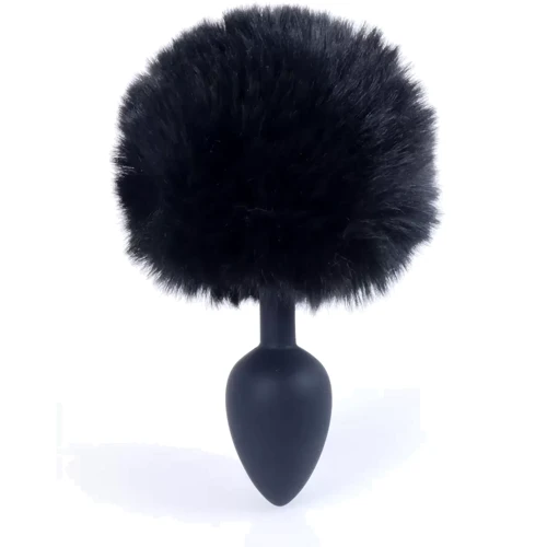 Анальная пробка S с хвостом BOSS of TOYS Boss Series - Silicon PLUG Bunny Tail Black, BS6400100: Особенности С хвостиком