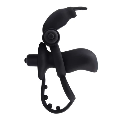 Эрекционное виброкольцо с анальным стимулятором Chisa Anal Penetrator Rabbit, BLACK