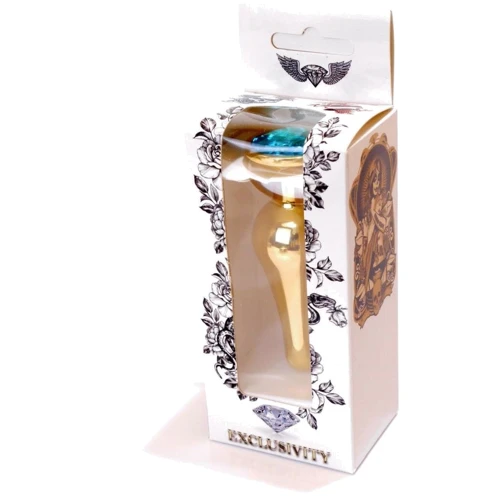 Анальная пробка BOSS Series Exclusivity Jewellery Gold Butt Plug Light Blue фото 7