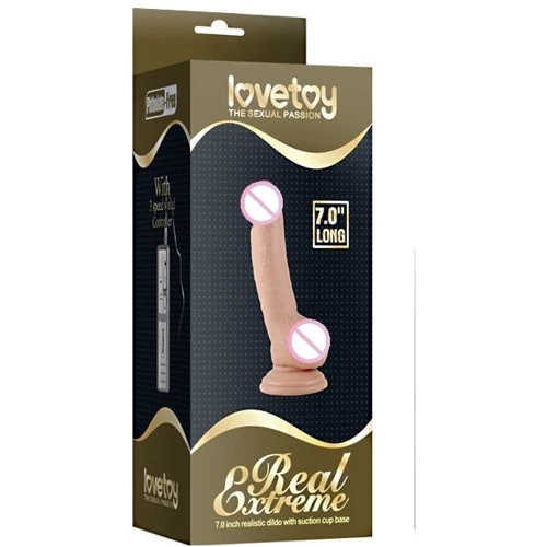 Вибратор LoveToy Real Extreme 7" Dildo Vibrating Flesh: Тип управления Проводной пульт