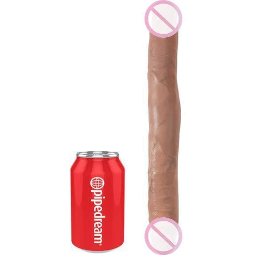 Двойной фаллоимитатор King Cock 12" Slim Double Dildo, 30x3.3 см, телесный: Мошонка Нет