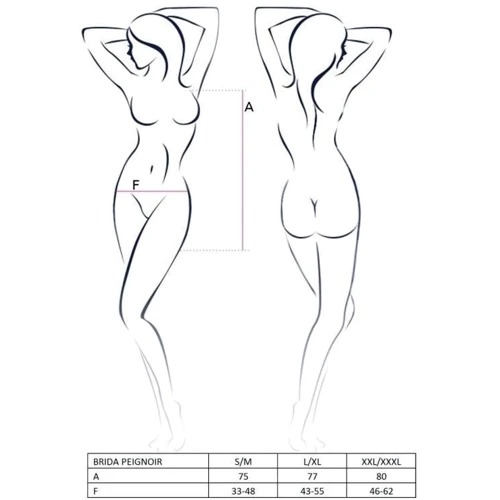 Эротический пеньюар Passion BRIDA PEIGNOIR black XXL/XXXL: Для кого Для полных